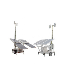 SWT 6.2M Electric Lifting Mast Mobile Solar Led Tower Light 4x150W New Energy Factory Price